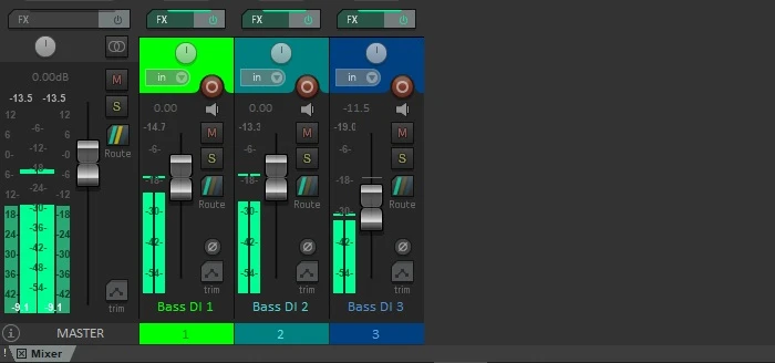 blend bass DI tracks