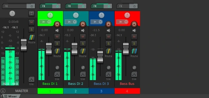 send bass signal to bus