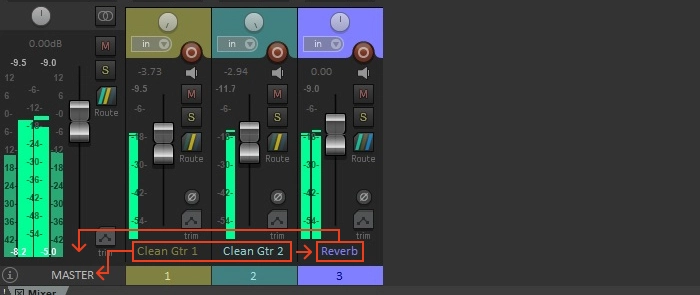 reverb bus track