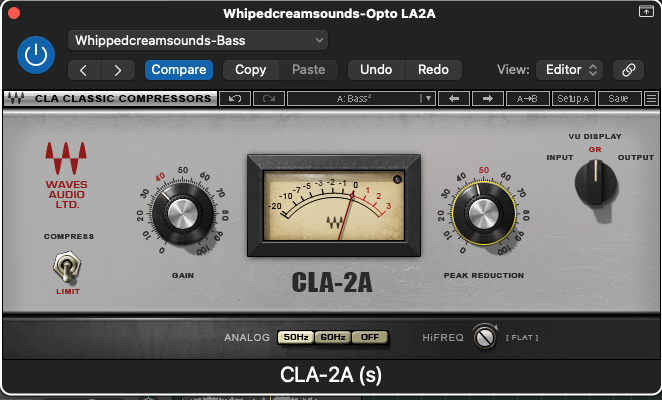 Bass (Limiter Mode) (What Is an Optical Compressor?)