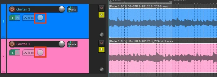 pan guitar tracks
