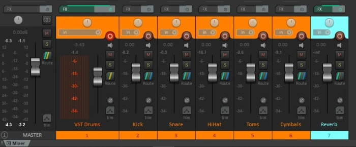 reverb bus track