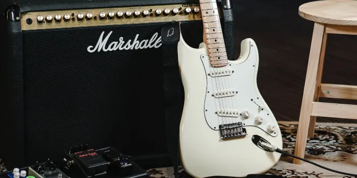electric guitar and amp