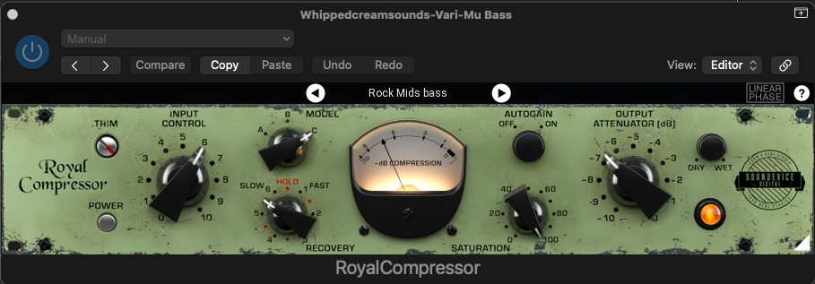 tube compression bass settings
