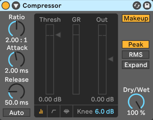 1. Charge le compresseur d'Ableton sur une piste