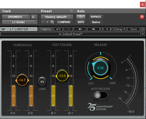 Clipping into the limiter