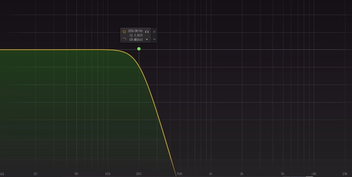EQ on the DI bass track keeping only the low end