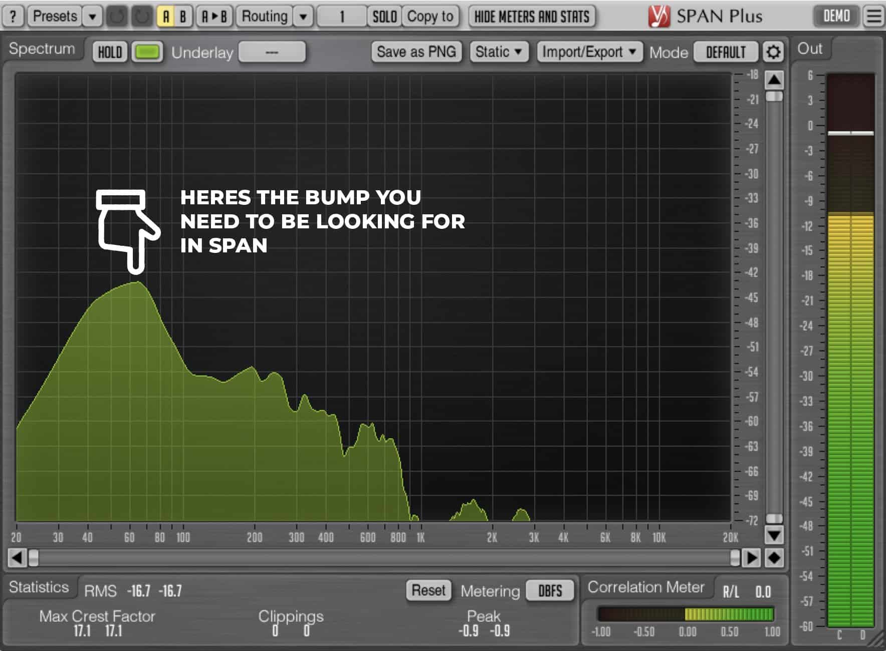finding the note of a drum in span voxengo