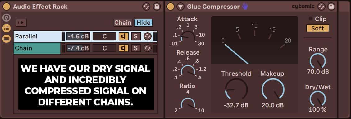 parallel drum compression example audio effect rack