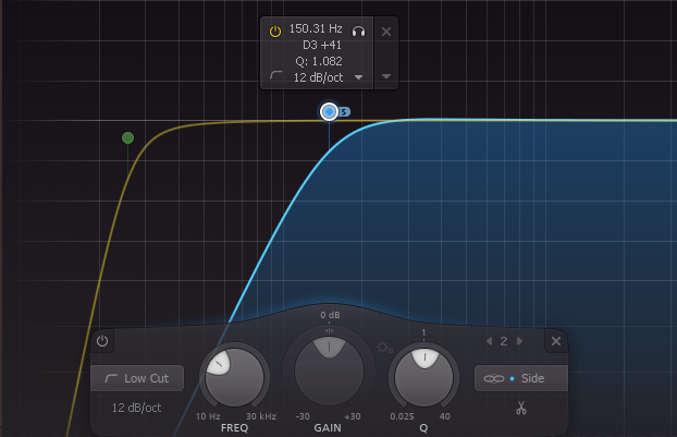 ajustes mid side de masterización fabfilter pro Q3