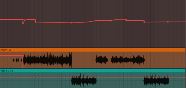 Gain automation on main vocal composition
