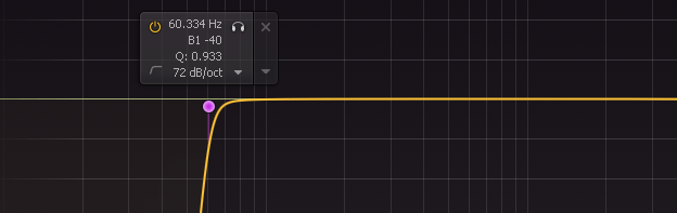 60Hz bass roll off vocals