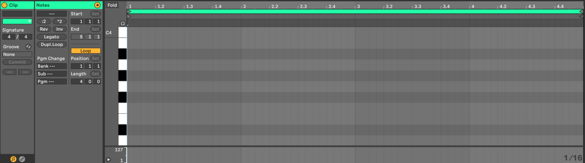 Piano roll MIDI ableton