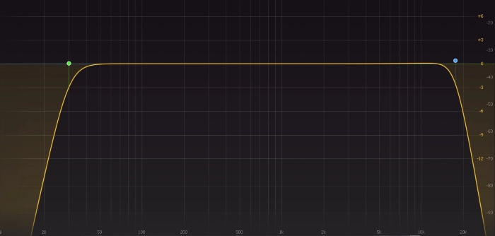 high-pass and low-pass filters on a vocal track